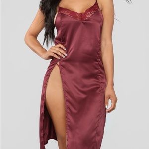 Burgundy sleepwear, lingerie,